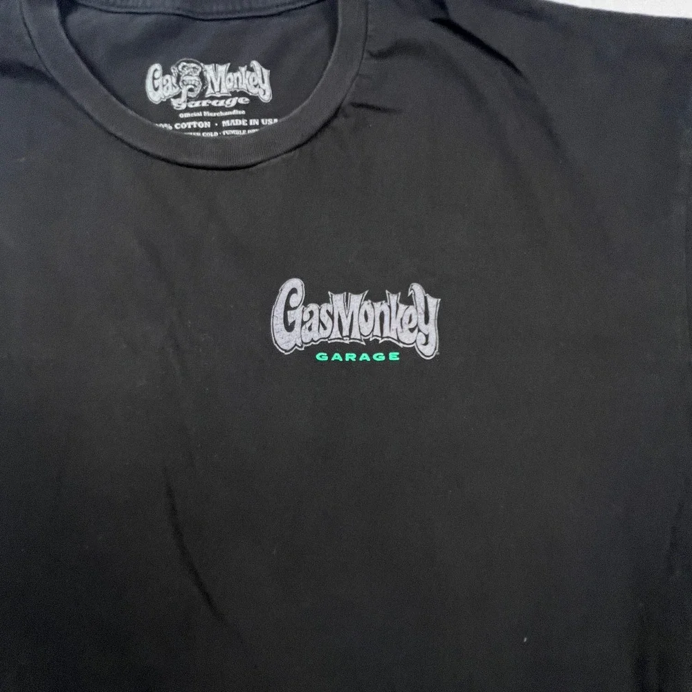 Gas Monkey Garage T-Shirt Mens 2XL Black Graphic Logo Crew Neck Fast N Loud Tee